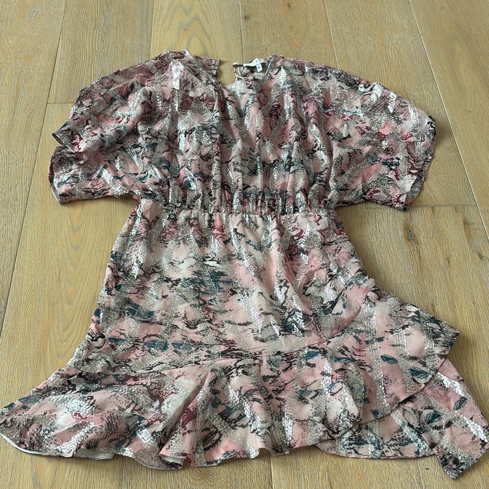 Iro Multicolor Pink, Grey Patterned Mini Dress - image 1